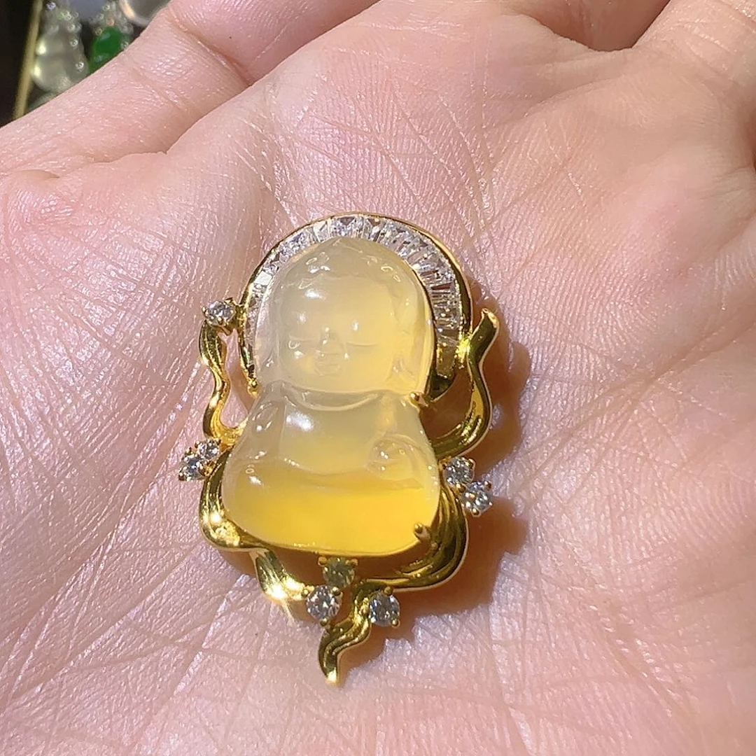 【闪购商品】玛瑙/玉髓颈饰银S925镶嵌喜**儿