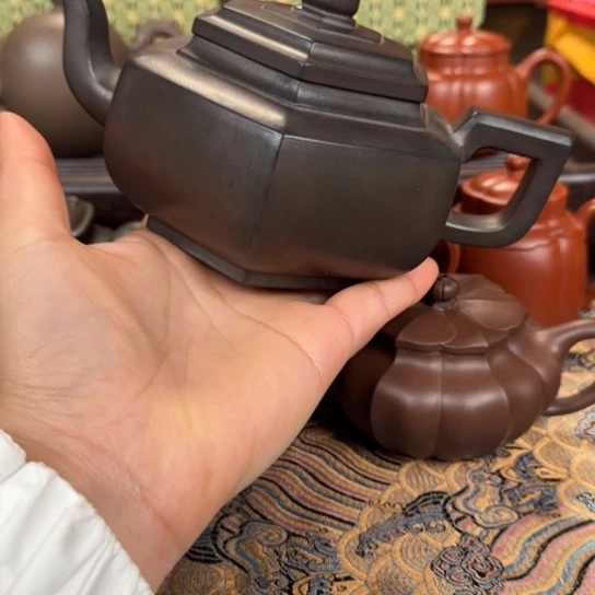 紫砂茶壶六方雪华350c c