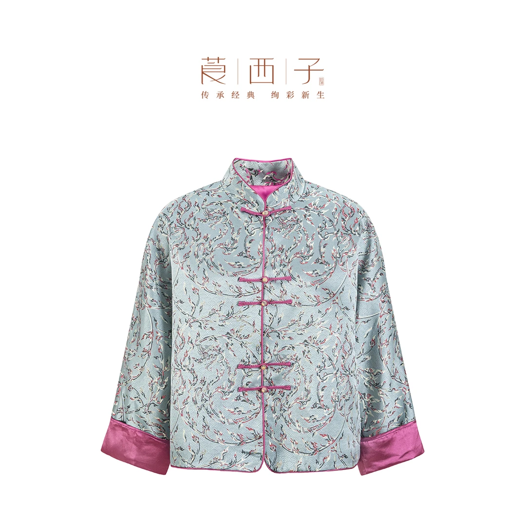 【思雨】春季上新复古桑蚕丝上衣外套优雅通勤时尚百搭新款