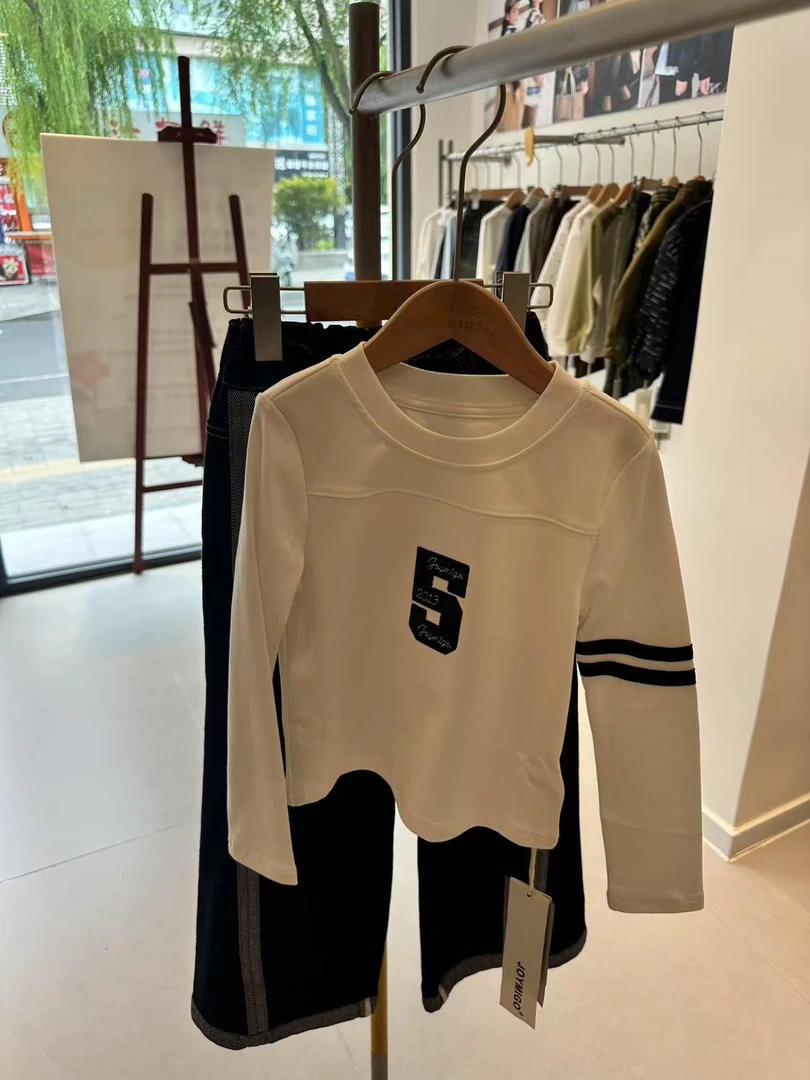 长袖休闲风纯色圆领T恤B级男女童卫衣女时尚上衣透气
