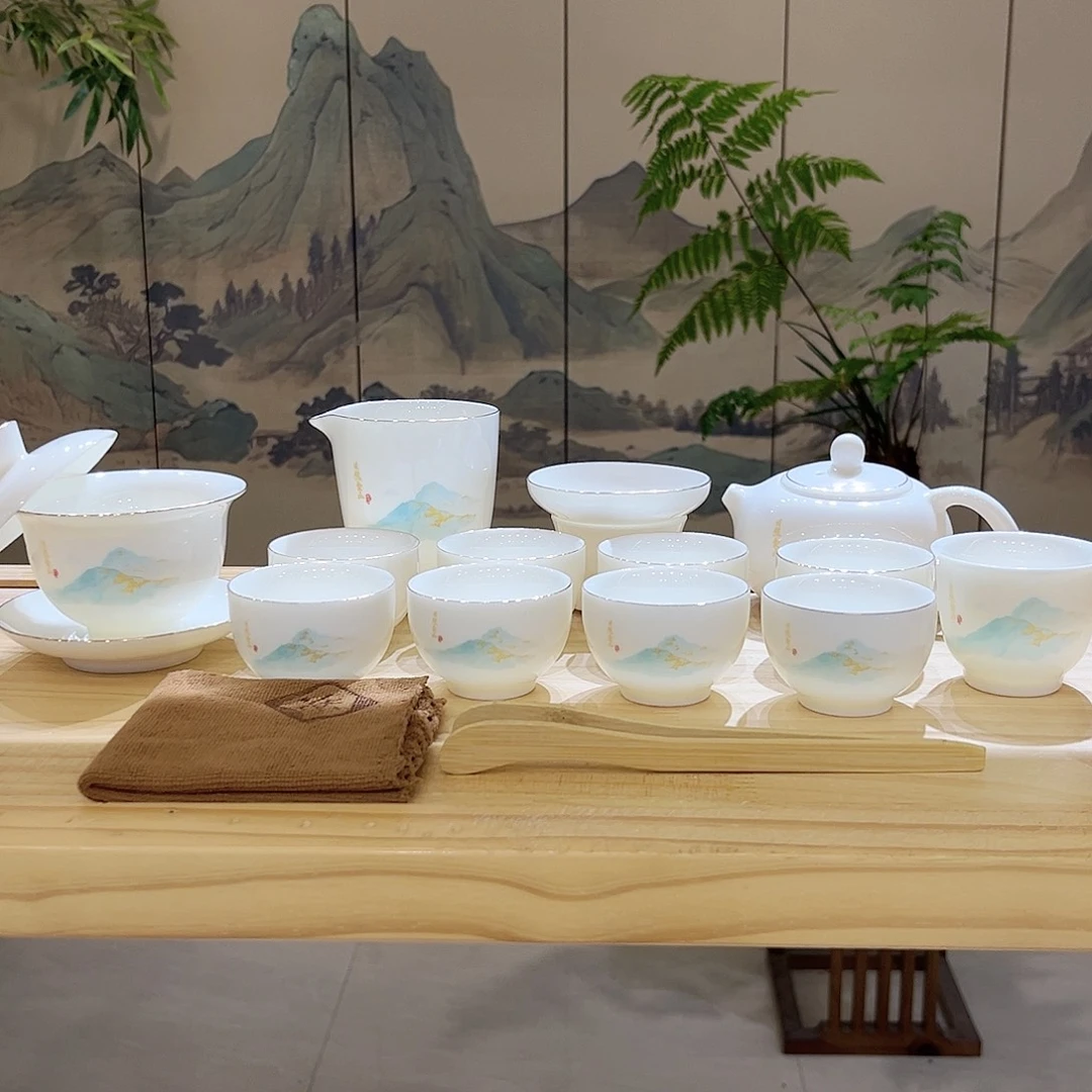 【都彩】日照金山羊脂玉瓷16头