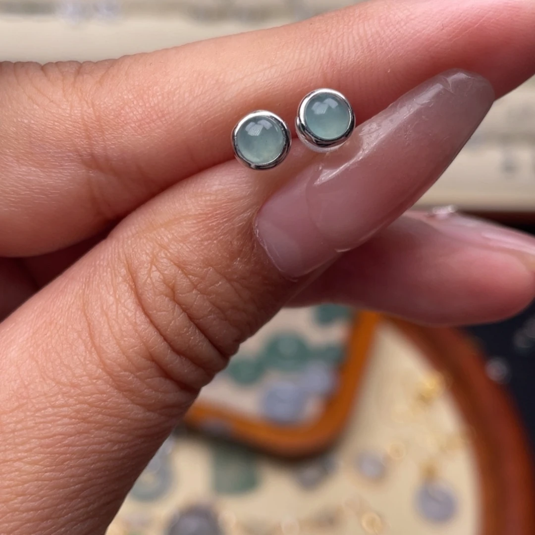 翡翠银S925镶嵌戒指，