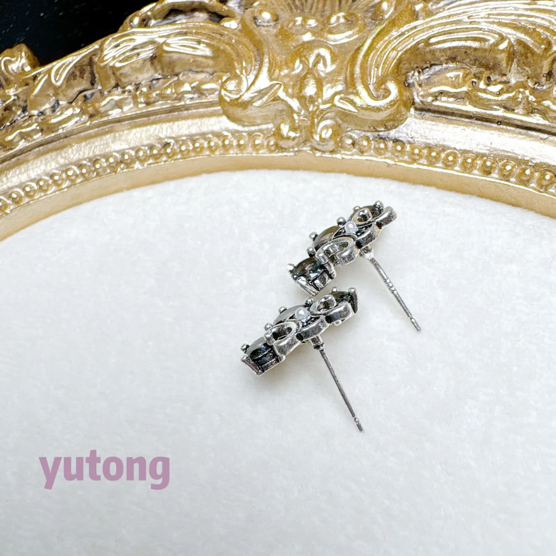 铜合金锆石耳饰 【雨桐高奢饰品】耳环CC00891