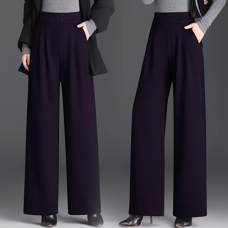 （101-120听编号）阔腿裤休闲女裤毛呢长裤