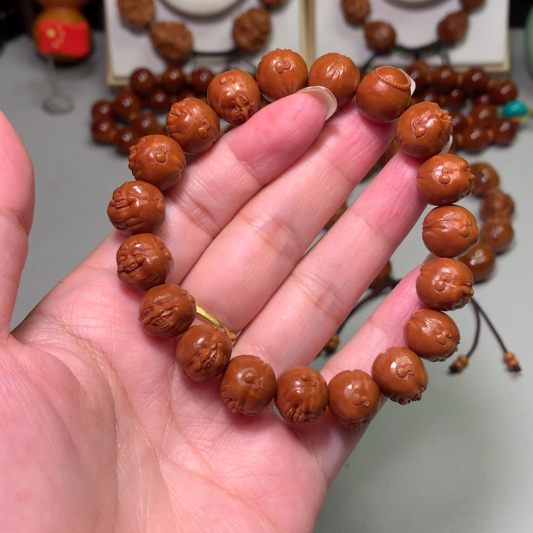 【闪购商品】手串/手链橄榄核@*十八弥勒橄榄核雕刻