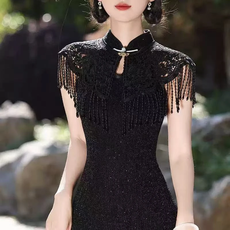 黑色 云肩 搭配 旗袍【没有旗袍】