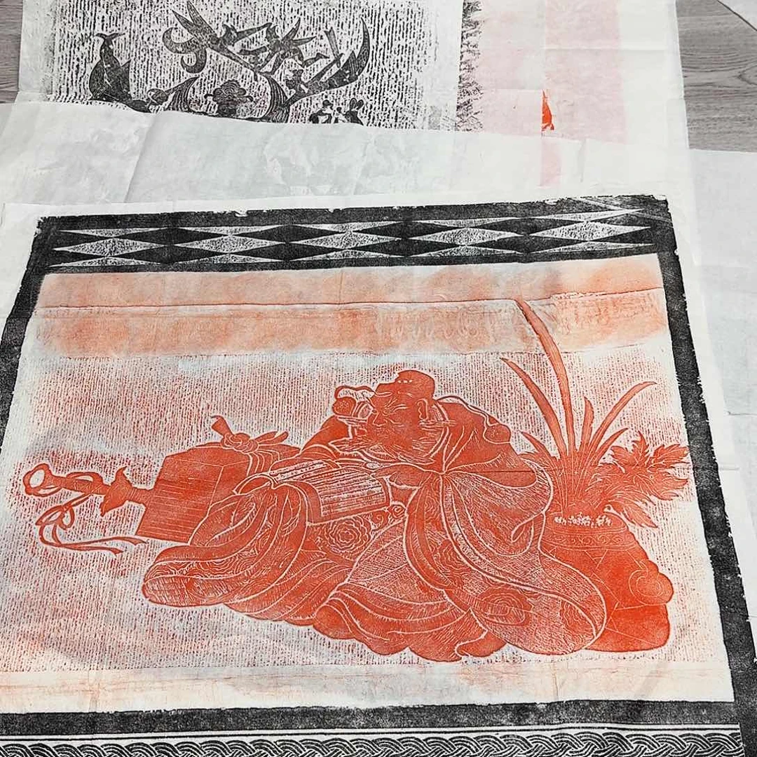 拓片用纸印石钟馗图