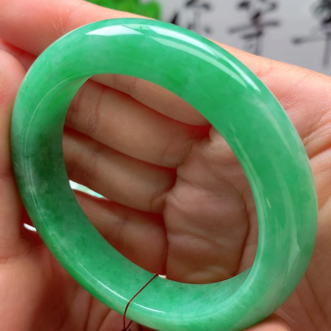 未镶嵌手镯翡翠九*妈缅甸55圈口