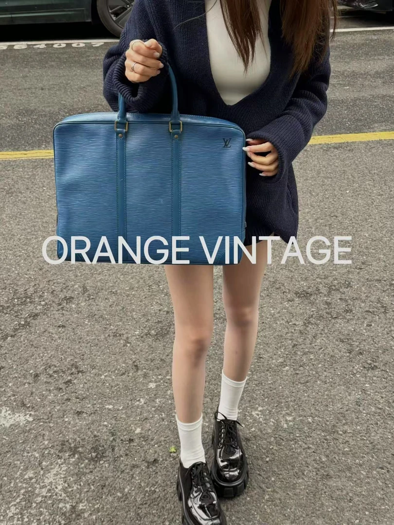 90新 LouisVuitton/路易威登 lv水波纹公文包手提包