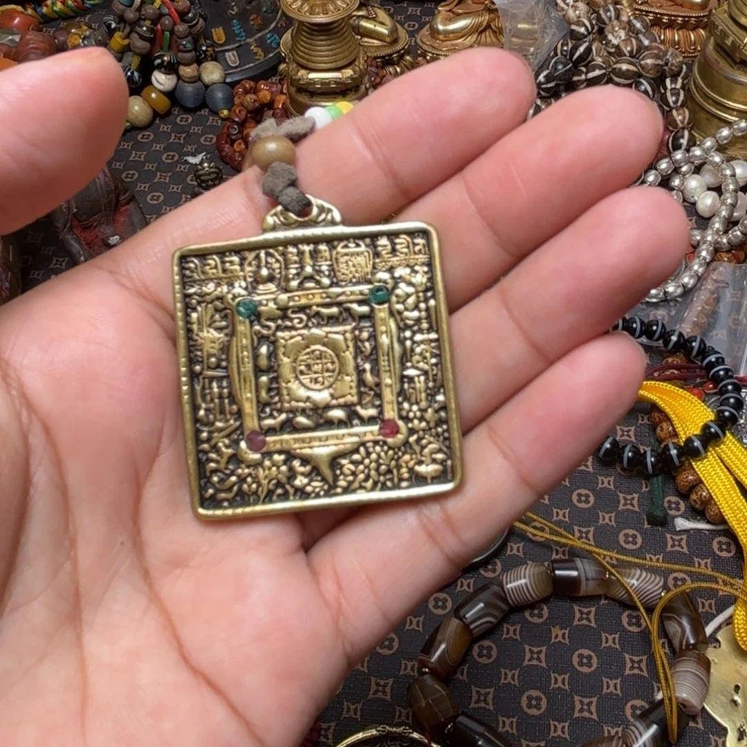 铜星月菩提吊坠项链