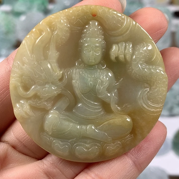 翡翠未镶嵌颈饰玉龙观音福利