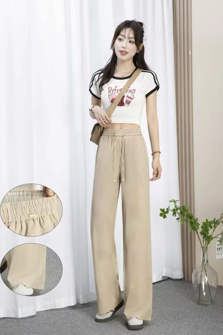 【雅织臻品】夏季免打理天丝麻云朵裤凉感高腰深裆亲肤舒适女裤