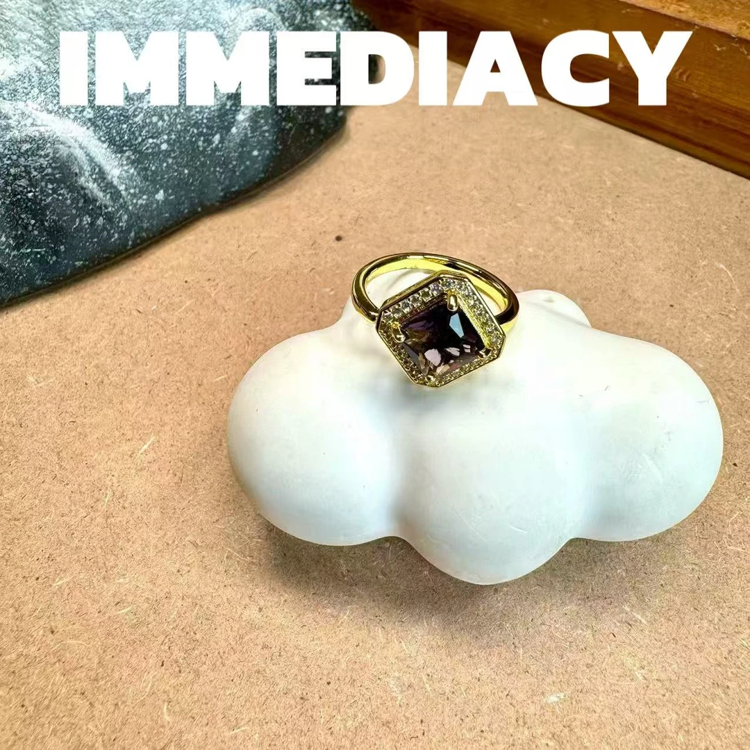 戒指 正品IMMEDIACY【紫色韵味】方包开口戒指AE1248