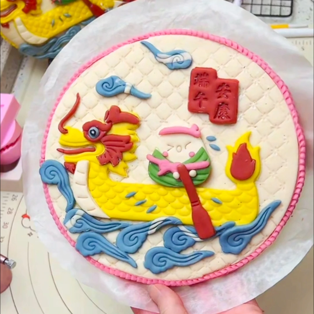 龙舟模具花勃勃中式蛋糕模具手工DIY工具