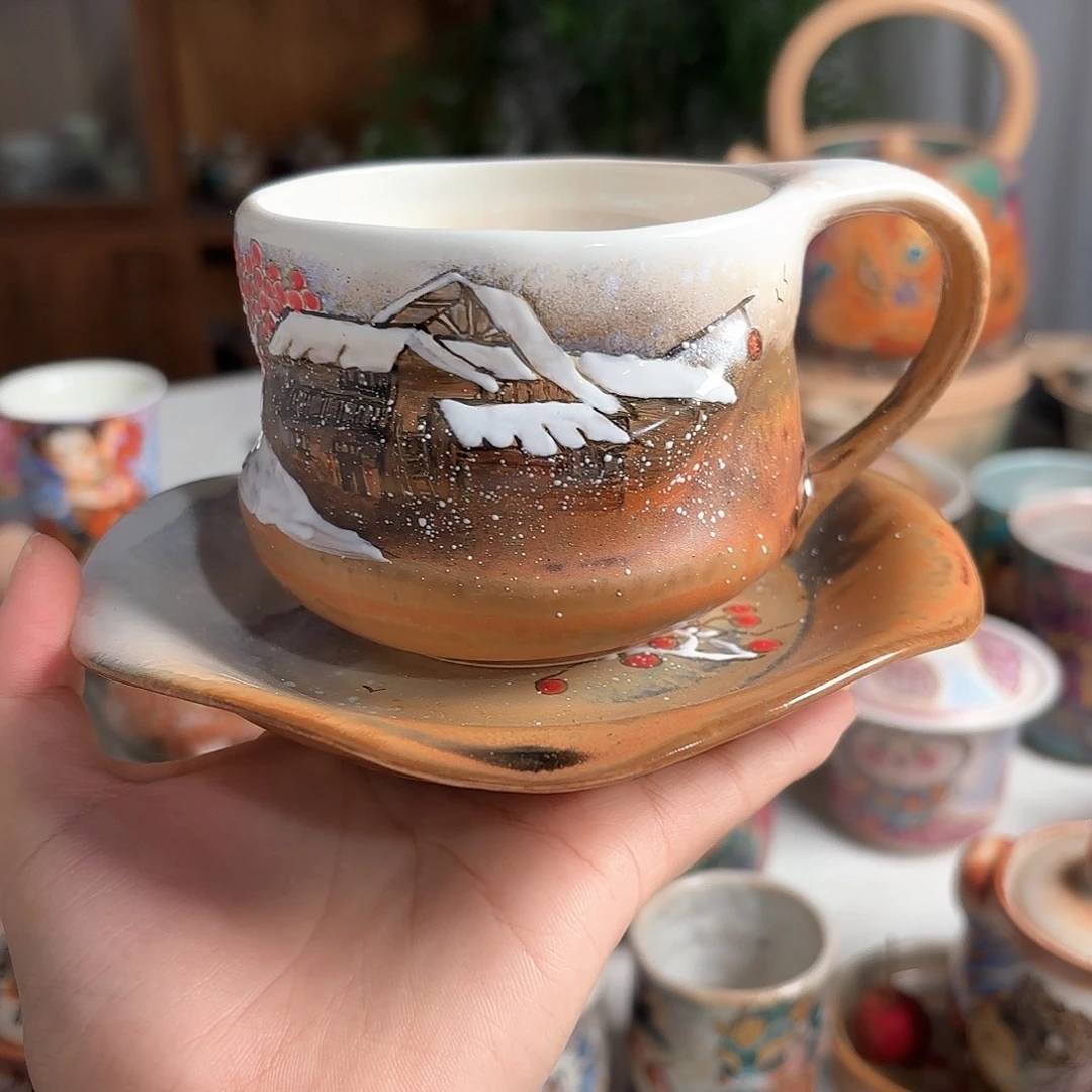 景德镇手绘高温釉下彩陶瓷茶具