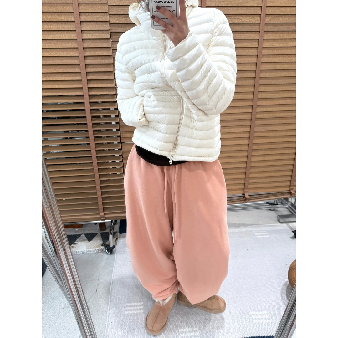 『SENSE』软糯加绒立体剪裁宽松哈伦休闲裤松紧腰纯色阔腿卫裤