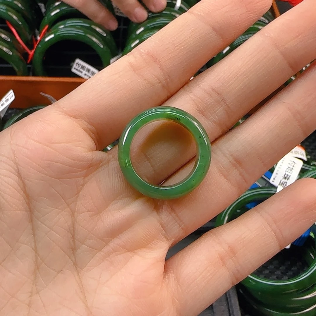 未镶嵌戒指和田玉碧玉戒圈卡17、18多样性发其一