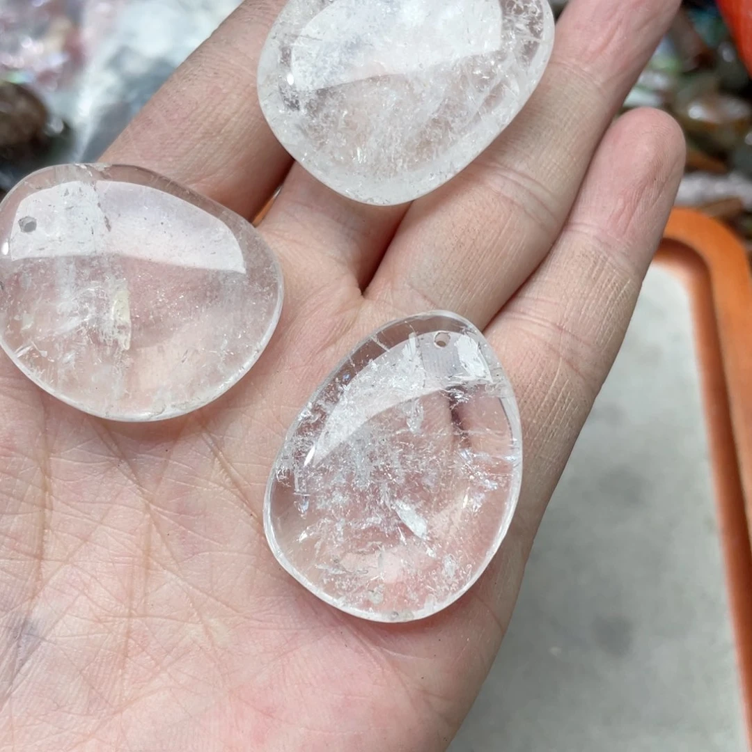 玛瑙/玉髓合金珠宝半成品一个白水晶吊坠