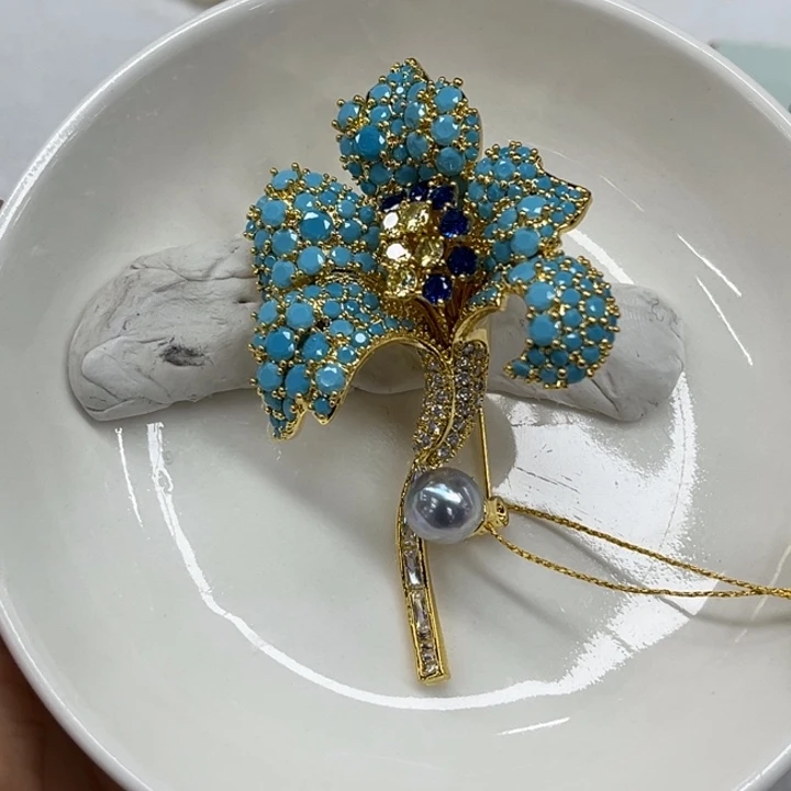 未镶嵌胸饰海水珍珠