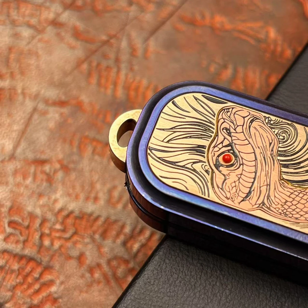 蝰蛇哈噜玩家edc钛合金推牌解减压黑科技玩具指尖陀螺手把件神器