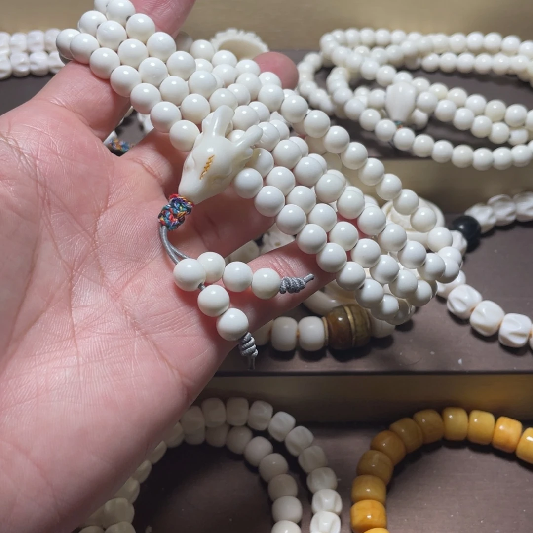 秋***过鹿骨手串/手链鹿角8圆珠108小鹿