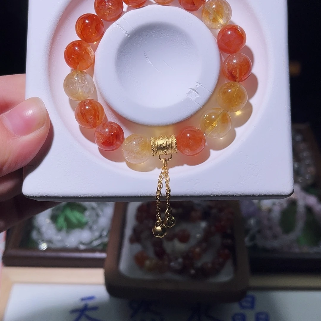 非金属红胶花手串