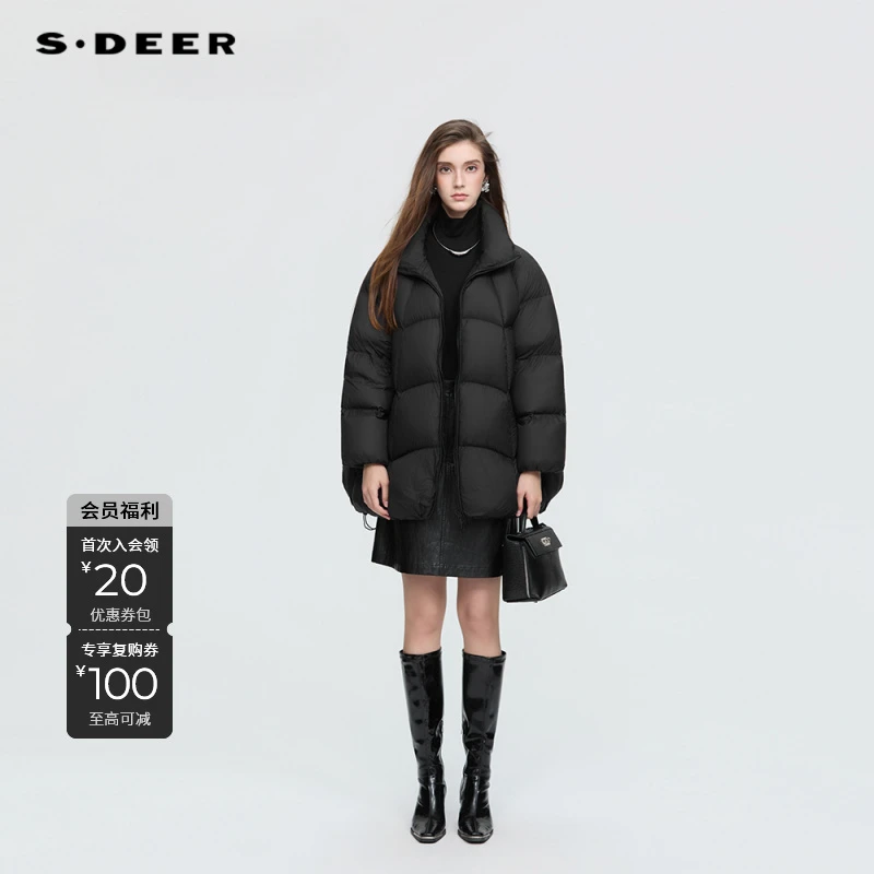 圣迪奥【暮隐之境】冬季新款女装女式休闲上衣立领羽绒服S254Z3108