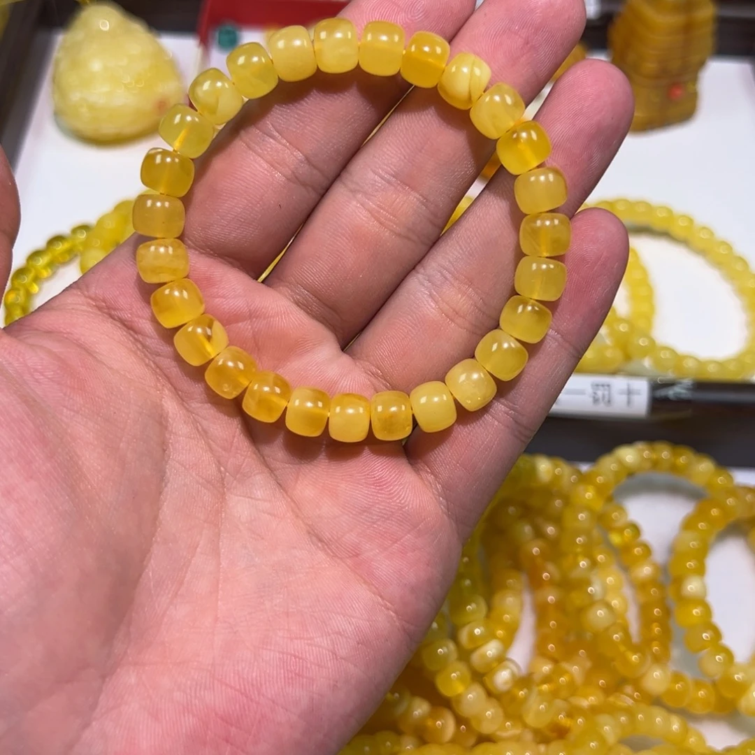 蜜蜡未镶嵌裸石手串 8.7mm