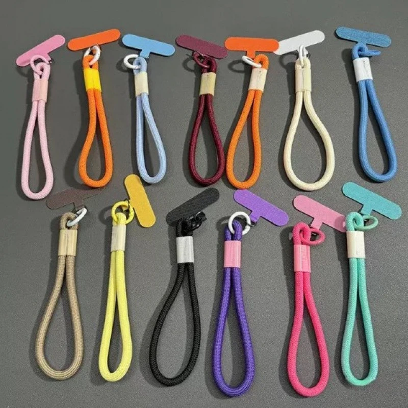 手腕式简约ins短款多巴胺手机挂绳防掉结实钥匙扣夹片百挂件相机