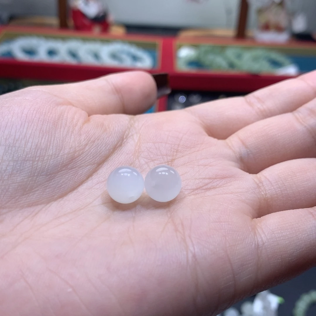 未镶嵌和田玉珠宝半成品单珠2颗