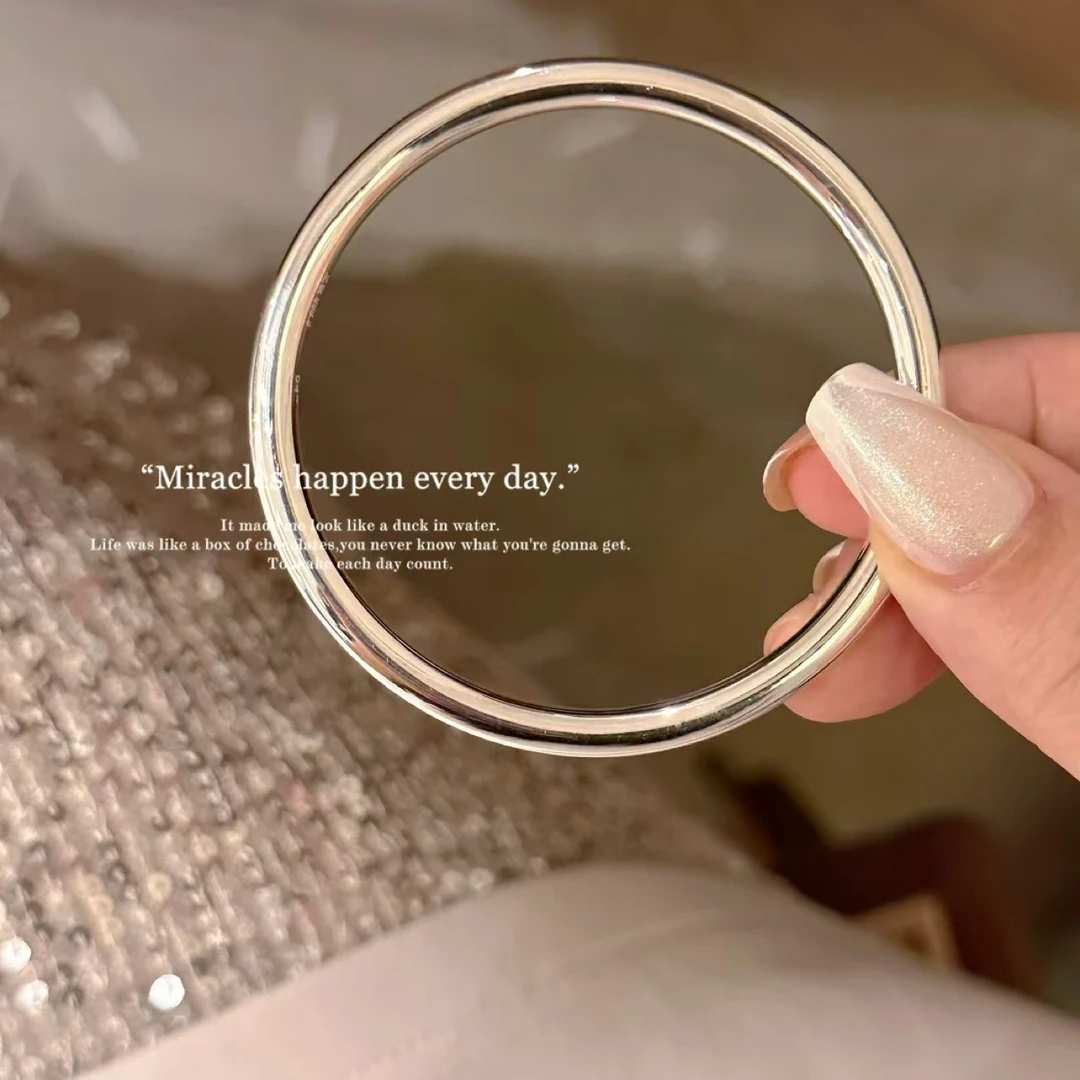 足银手镯 【C41】亮面素圈经典简约款浪漫时尚百