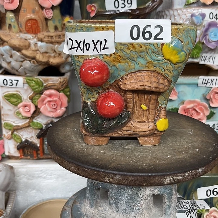 紫砂花盆粗陶材质多肉花盆