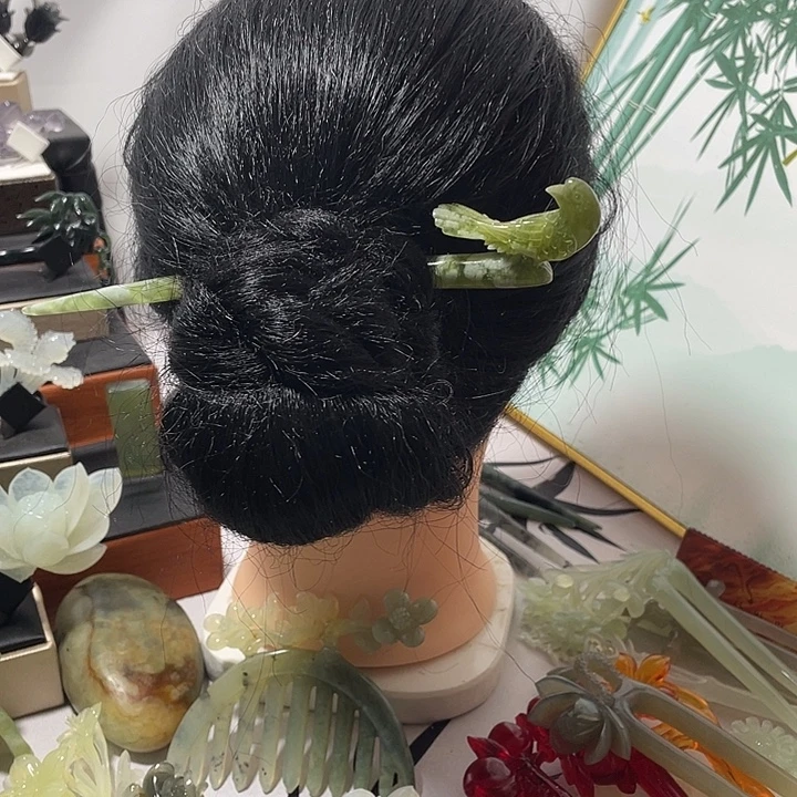 蛇纹石玉合金发饰
