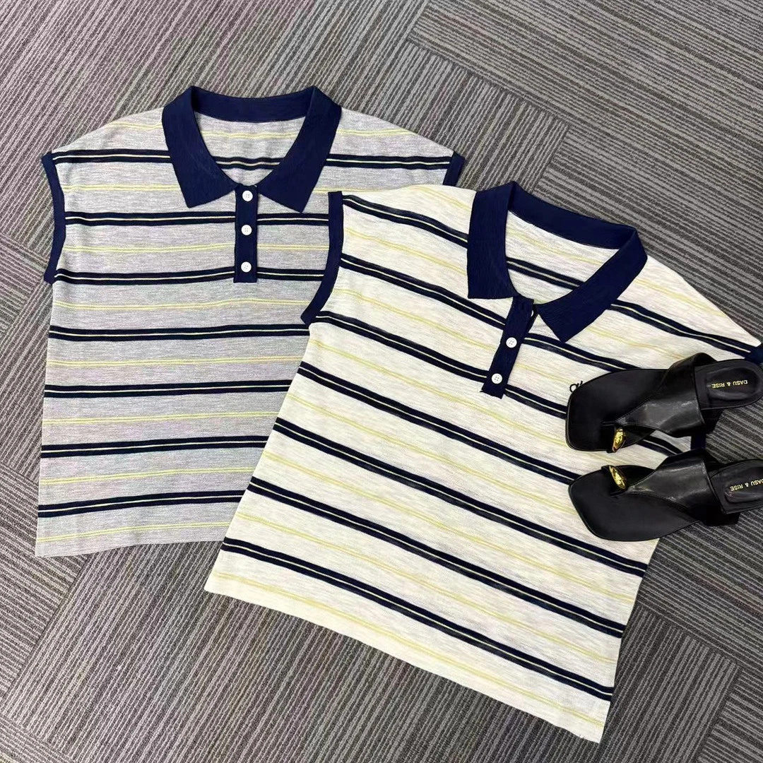 【扬帆起航】2025夏季新款时尚天-丝+亚麻设计师上衣H3287