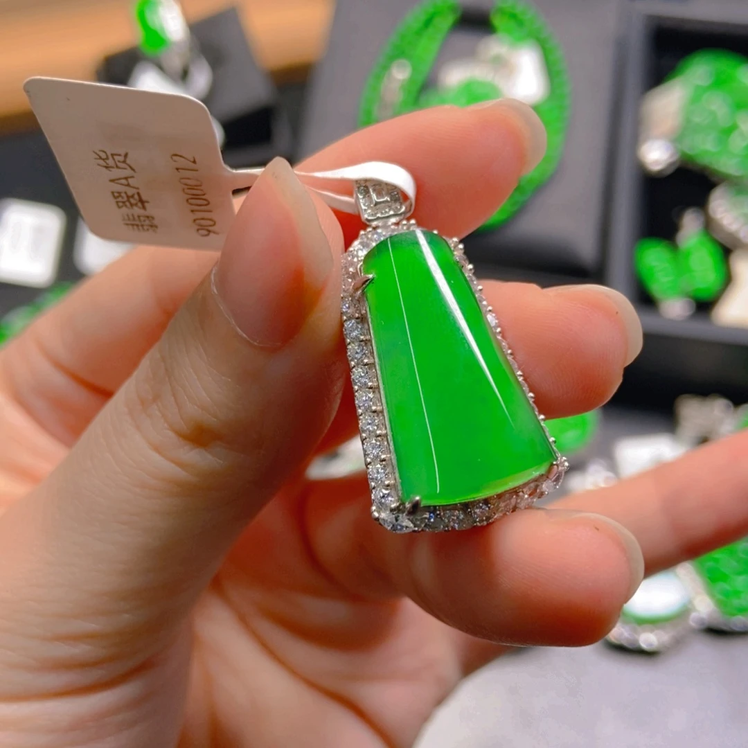 翡翠银S925镶嵌吊坠(不含链)