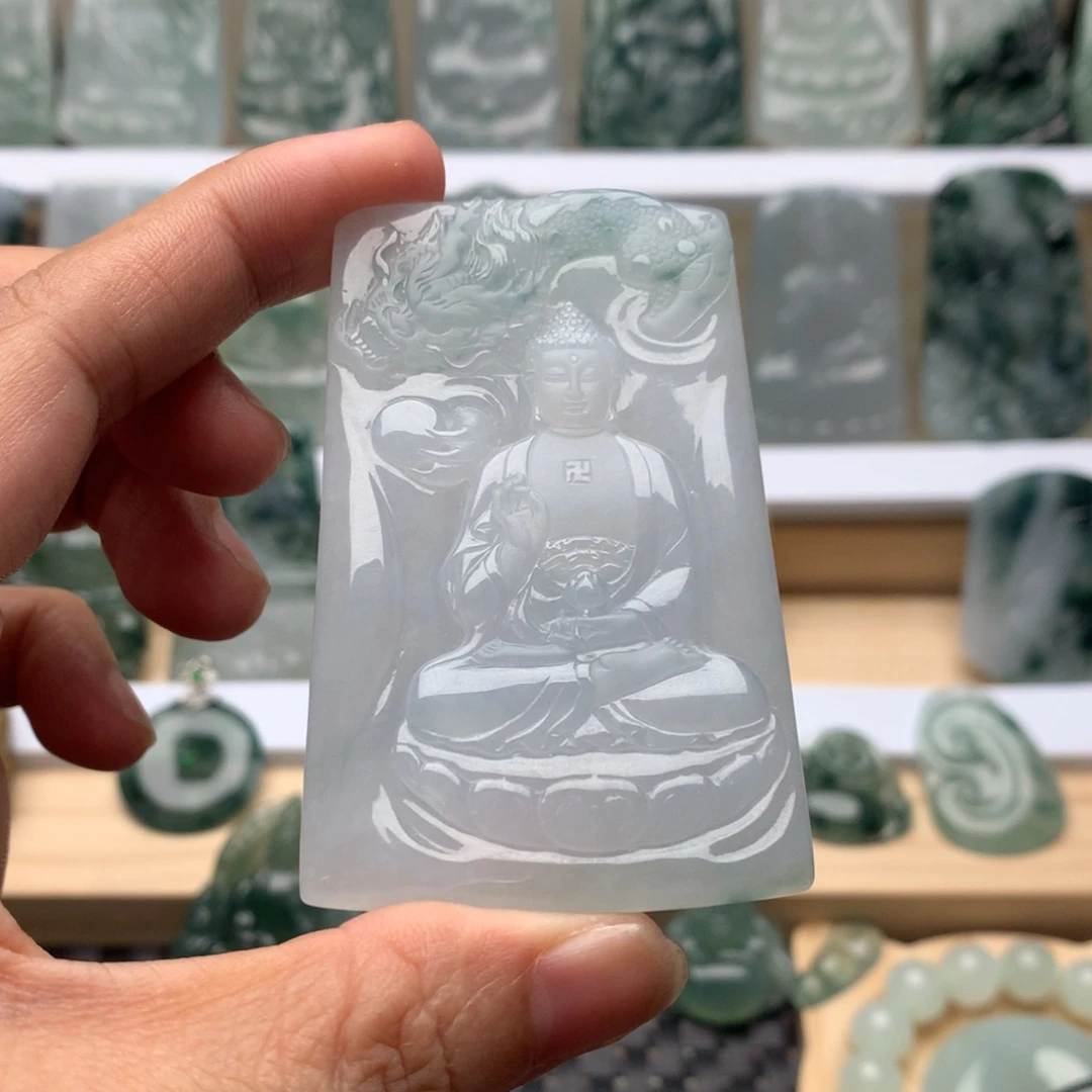 小***阮翡翠未镶嵌吊坠(不含链)阿弥陀佛