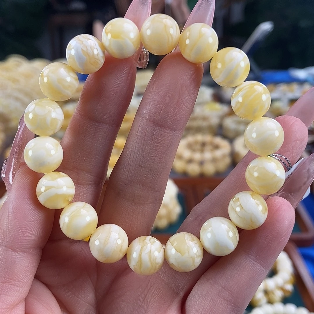 琥珀未镶嵌珠宝奇石11圆珠13.8