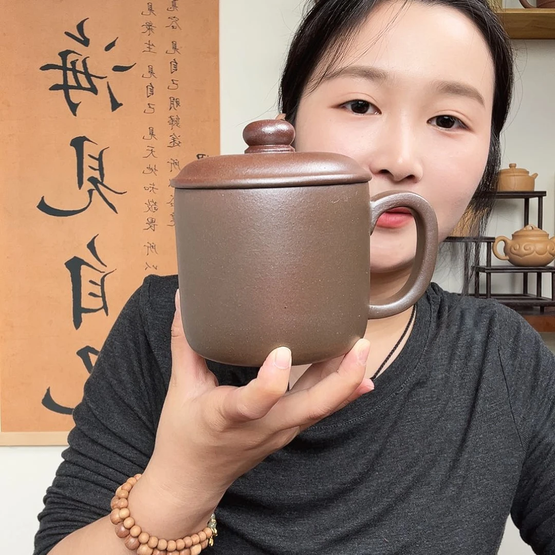 茶杯紫砂林*虾紫砂盖杯古法柴烧墩墩杯