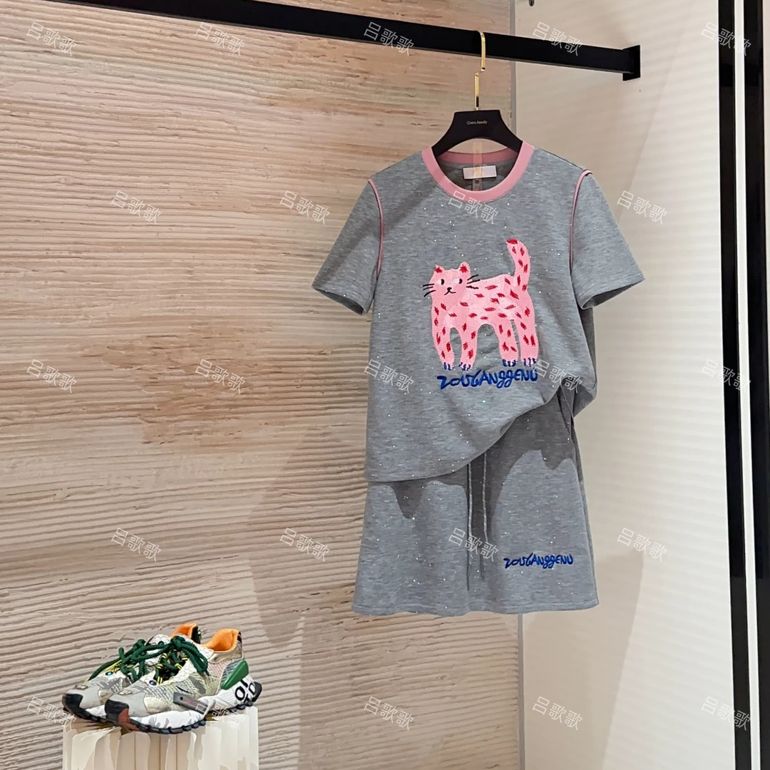 【YY高定】休闲重工设计师宽松版夏季套两件套连衣裙JC-A3711