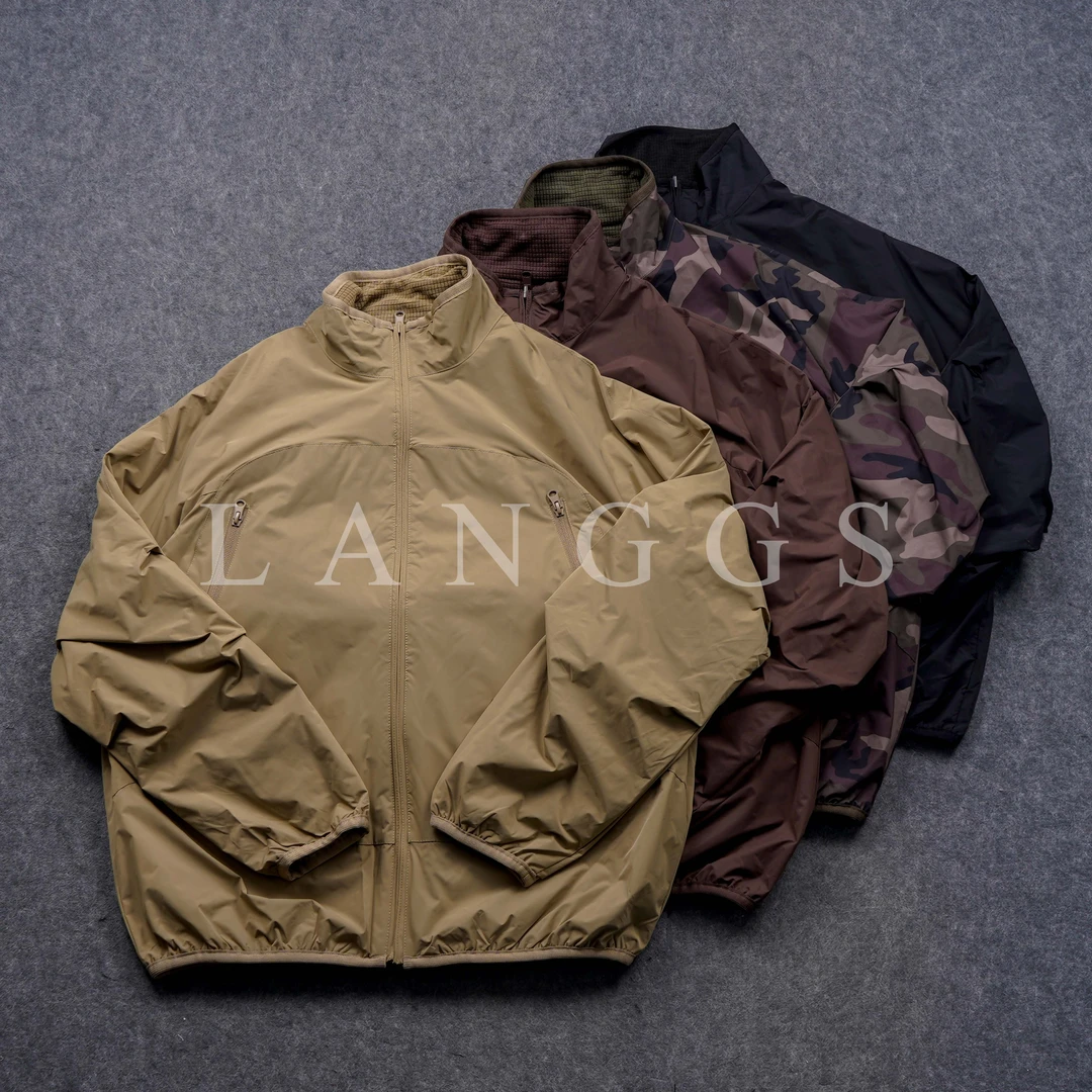 LANGGS&浪叔 春季休闲立领基础款简约百搭双面穿夹克外套-220263