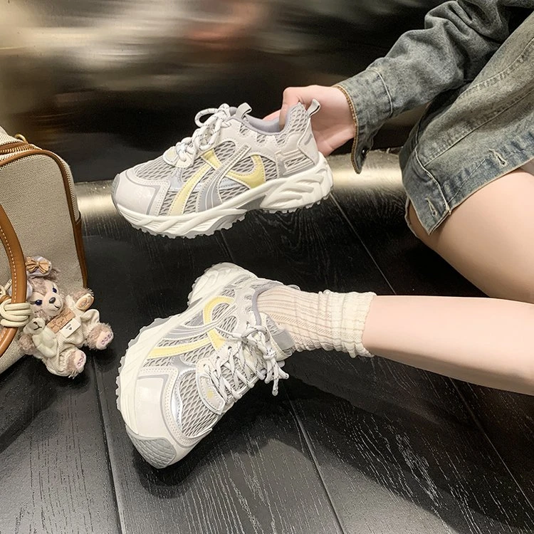 新款老爹鞋运动透气百搭时尚韩版网面秋季防滑耐磨厚底鞋子男款