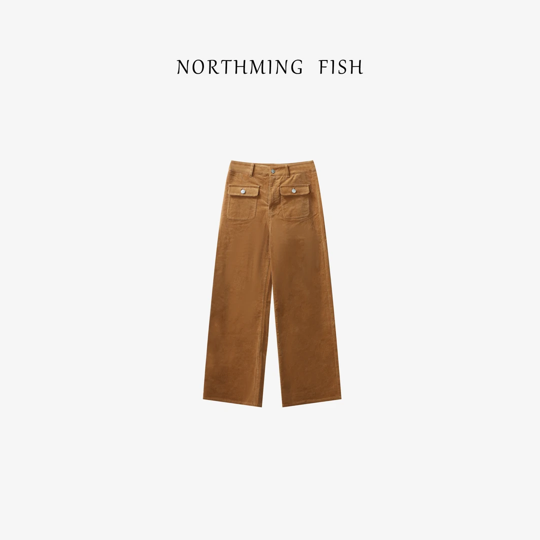 NorthMing fish「博主裤」休闲复古 立体裁剪透气显瘦灯芯绒休闲裤