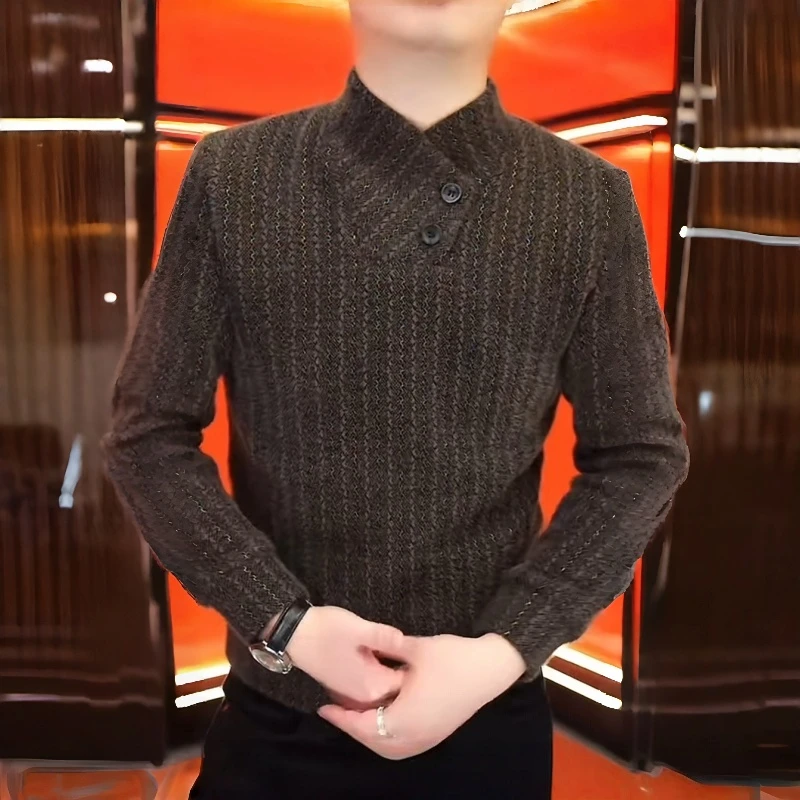 新款时尚卫衣休闲修身帅气时尚简约轻奢高端百搭男士长袖冬季加厚