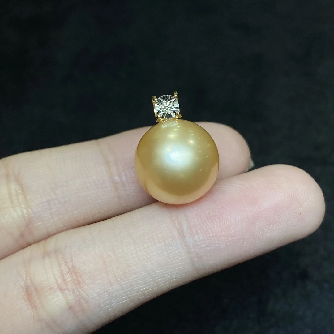 【小北严选】18k金海水珍珠吊坠2-AH74X206【多样性发一件】约13mm+