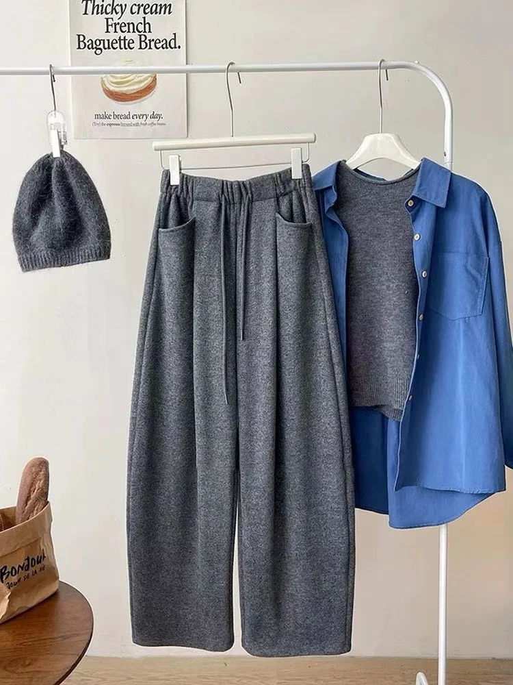 2422-M-L-XL加绒奶芙绒云朵裤