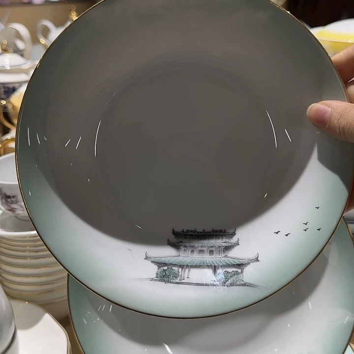 瓷8寸菜盘盛景玉林2个装