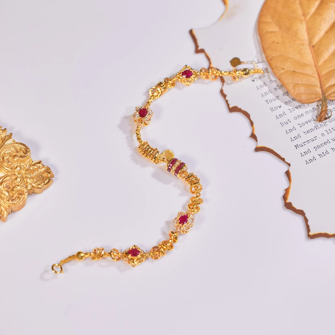 【歪歪补贴】盘缠*红宝石手链*18K金（多样性发一）*XB-S2856