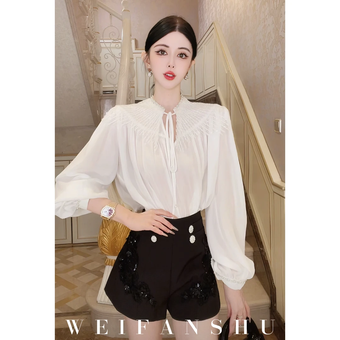 WEIFANSHU/魏凡舒【气质升咖】早秋新款气质简约时尚上衣百搭衬衫