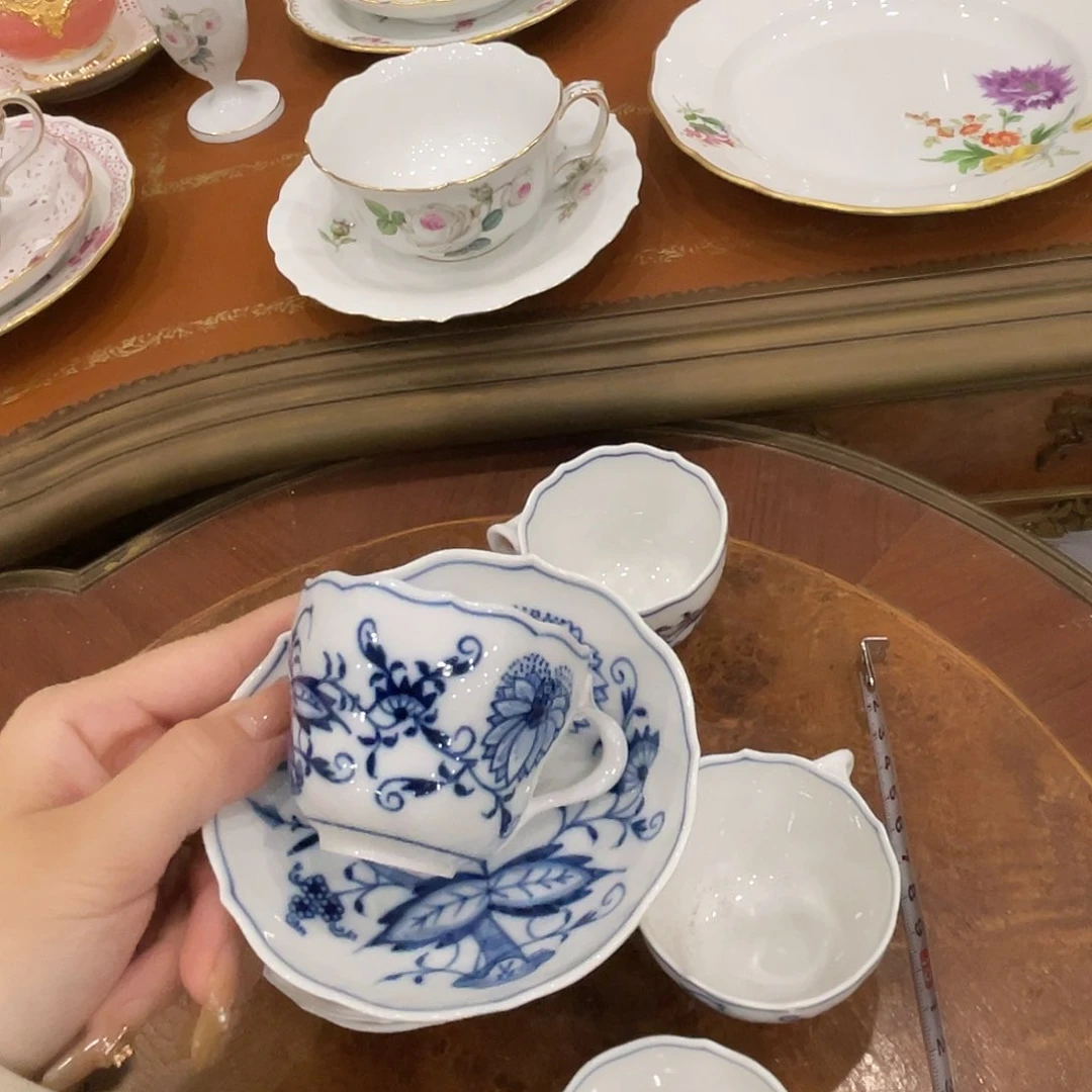 瓷片中古一等蓝洋葱摩卡