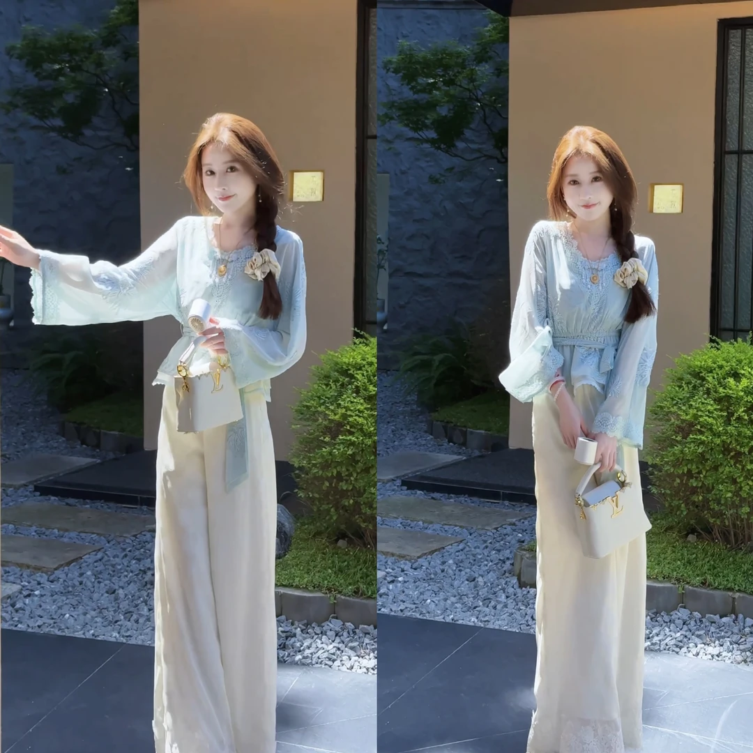 【婷婷】《初见•秋时》清雅喇叭袖 刺绣国风小衫 TT2SQTH2177【Q】